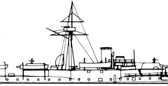 Боевой корабль MNF Furieux (Monitor) (1887) - чертежи, габариты, рисунки