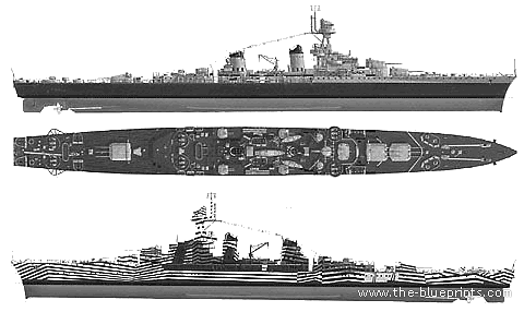 Крейсер MNF George Leygues (1944) - чертежи, габариты, рисунки