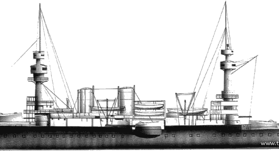 Боевой корабль MNF Jaureguiberry (Battleship) (1898) - чертежи, габариты, рисунки