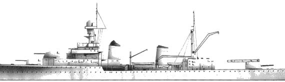 Крейсер MNF La Galissonniere (1936) - чертежи, габариты, рисунки