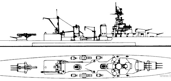 Крейсер MNF La Galissonniere (1938) - чертежи, габариты, рисунки