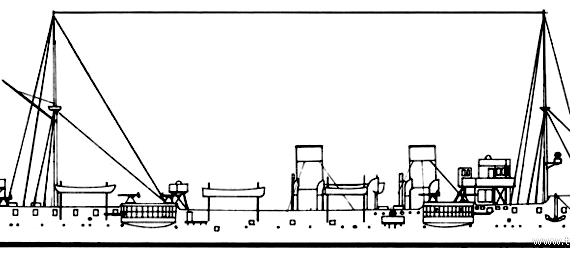 Крейсер MNF Lavoisier (1898) - чертежи, габариты, рисунки