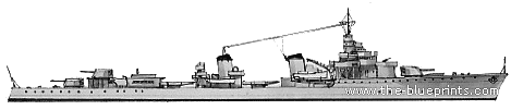 Эсминец MNF Le Hardi (Destroyer) (1942) - чертежи, габариты, рисунки