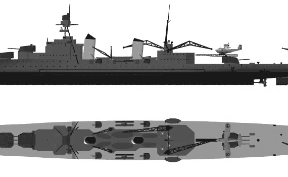 Боевой корабль MNF Marseillaise (Light Cruiser) (1938) - чертежи, габариты, рисунки
