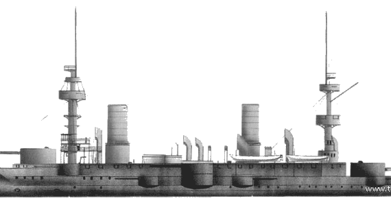 Боевой корабль MNF Massena (Battleship) (1897) - чертежи, габариты, рисунки