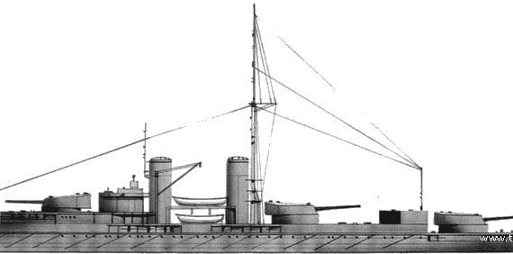 Боевой корабль MNF Normandie (Battleship) - чертежи, габариты, рисунки