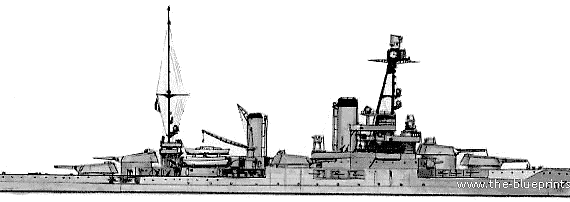 Боевой корабль MNF Paris (Battleship) (1939) - чертежи, габариты, рисунки