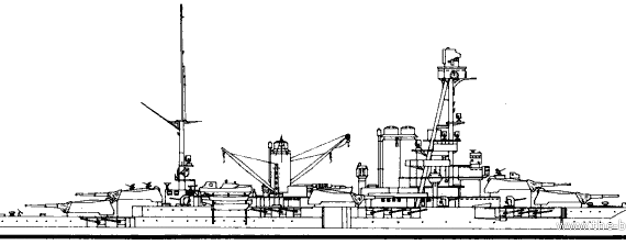 Боевой корабль MNF Paris (Battleship) (1940) - чертежи, габариты, рисунки