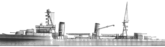Крейсер MNF Suffren (1939) - чертежи, габариты, рисунки