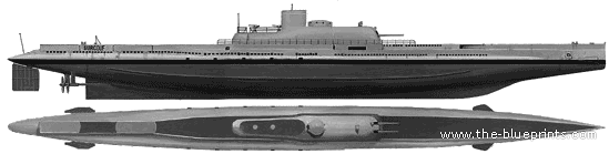 Submarine MNF Surcouf (Submarine) (1939) - drawings, dimensions, pictures