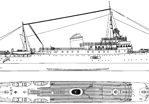 Корабль MS Diana (1942) - чертежи, габариты, рисунки