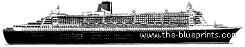 Корабль MS Queen Mary 2 - чертежи, габариты, рисунки
