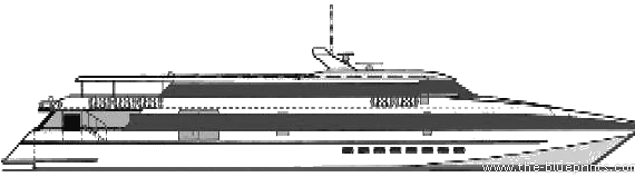 Monohull Ferry ship - drawings, dimensions, pictures