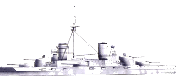 Ship NAeL Minas Geraes (Battleship) Brazil (1910) - drawings, dimensions, pictures