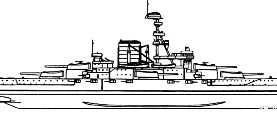 Военный корабль NAeL Minas Gerais (Battleship) (1939) - чертежи, габариты, рисунки