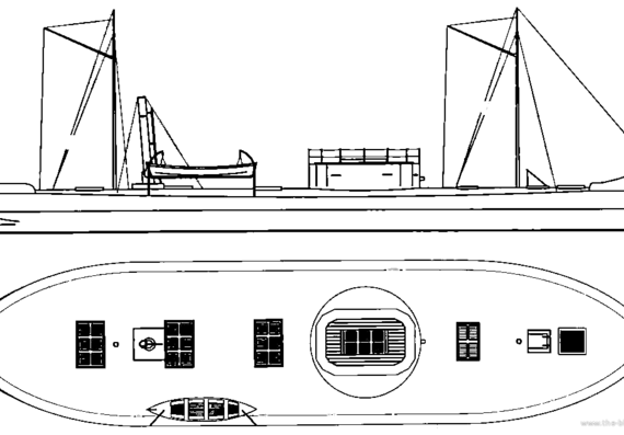 Ship NAel Alagoas (Monitor) (1866) - drawings, dimensions, figures