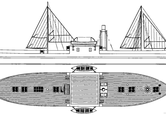 Корабль NAel Barroso (Ironclad) (1866) - чертежи, габариты, рисунки