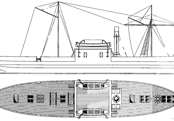 Корабль NAel Tamandare (Ironclad) (1866) - чертежи, габариты, рисунки