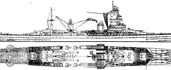 Боевой корабль NF Algerie (Cruiser) (1940) - чертежи, габариты, рисунки