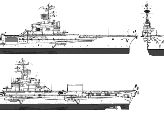 Боевой корабль NF Clemenceau R98 - чертежи, габариты, рисунки