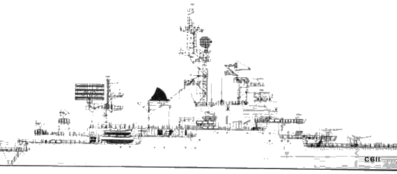 Боевой корабль NF Colbert C611 (Cruiser) (1990) - чертежи, габариты, рисунки