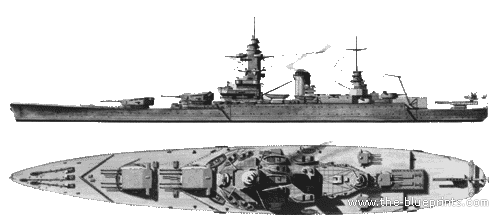 Боевой корабль NF Dunkerque (1940) - чертежи, габариты, рисунки