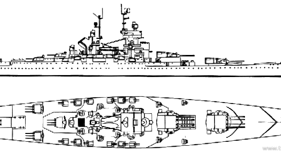 Боевой корабль NF Jean Bart - чертежи, габариты, рисунки