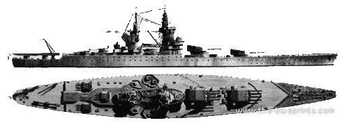 Боевой корабль NF Richelieu (1945) - чертежи, габариты, рисунки