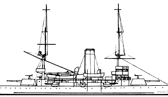 NKM Harald Haarfagre (Coastal Defense Ship) - Norway (1898) - drawings, dimensions, pictures