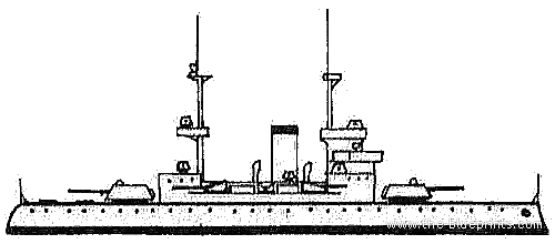 Корабль NKM Tordenskjold (Coastal Defense Ship) - Norway (1898) - чертежи, габариты, рисунки