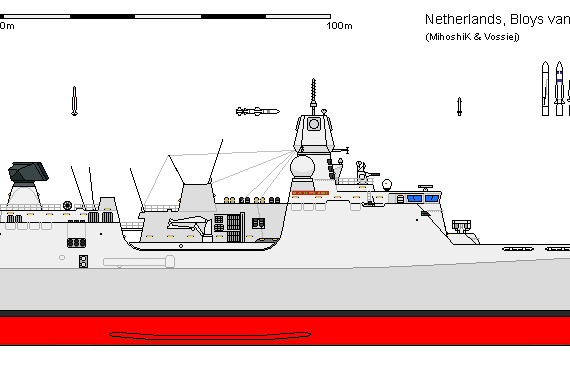 Корабль NL CG LCF Bloys van Treslong AU - чертежи, габариты, рисунки