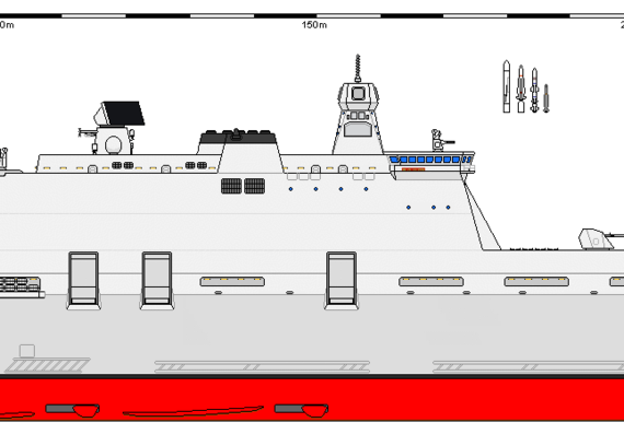 Корабль NL CVS - LHD Karel Doorman AU - чертежи, габариты, рисунки