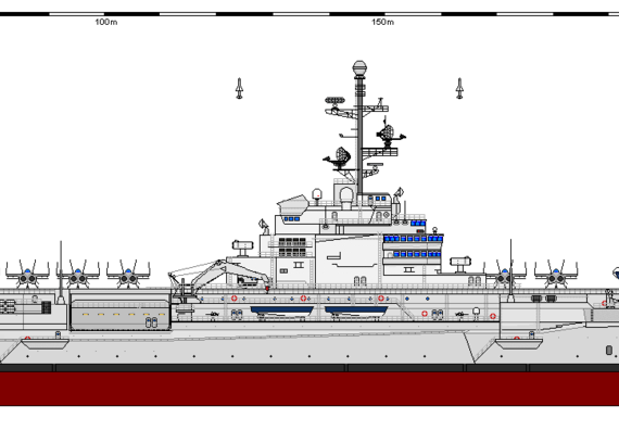 Корабль NL CV Clemenceau Karel Doorman AU - чертежи, габариты, рисунки