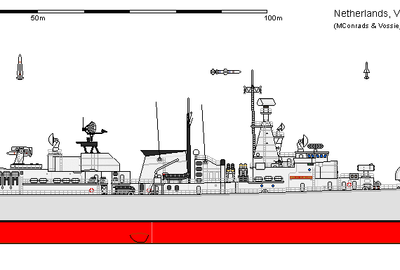 Корабль NL DDG (G) Van Kinsberg AU - чертежи, габариты, рисунки