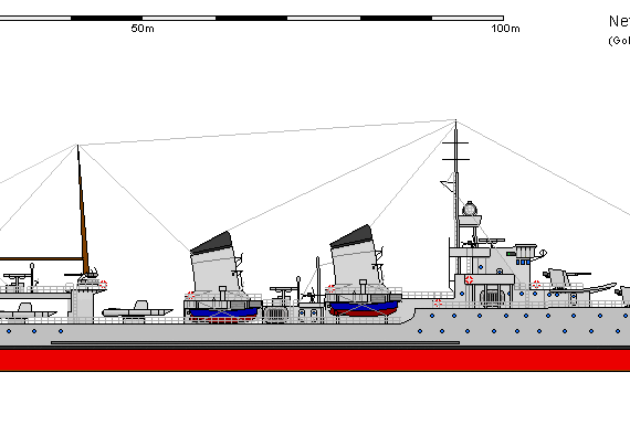Ship NL DD Admiralen - drawings, dimensions, figures