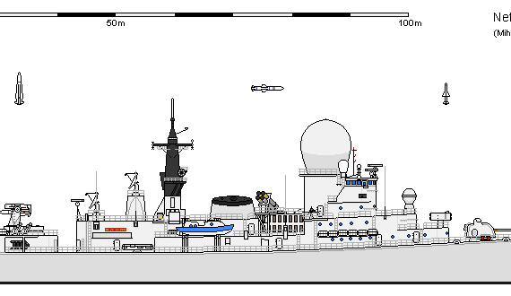 Корабль NL FFG (GE) Tromp - чертежи, габариты, рисунки
