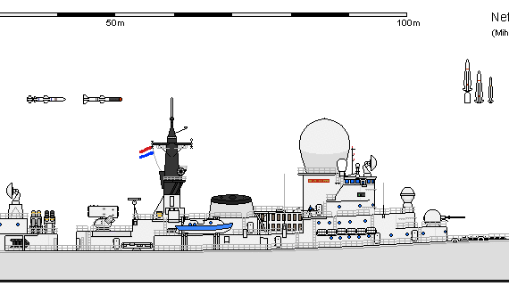 Корабль NL FFG (GE) Tromp AU - чертежи, габариты, рисунки