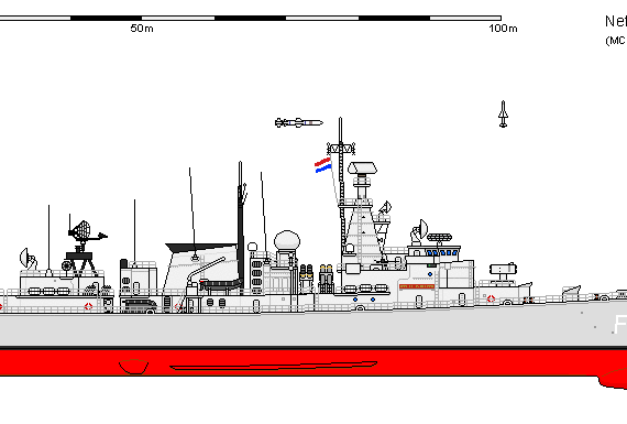 Корабль NL FFG (L) J. V. HEEMSKERCK - чертежи, габариты, рисунки
