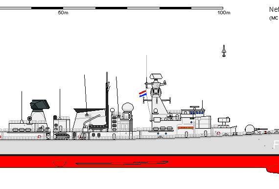 Корабль NL FFG (L) J. V. HEEMSKERCK AU - чертежи, габариты, рисунки