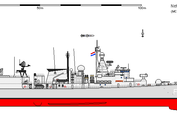 Корабль NL FF (S) Kortenaer - чертежи, габариты, рисунки