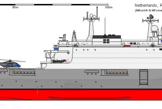 Корабль NL LPD Enforcer ROTTERDAM - чертежи, габариты, рисунки