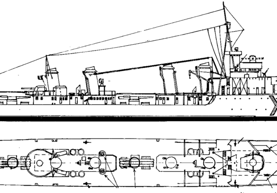 Корабль NMF Albatros (Destroyer) (1942) - чертежи, габариты, рисунки