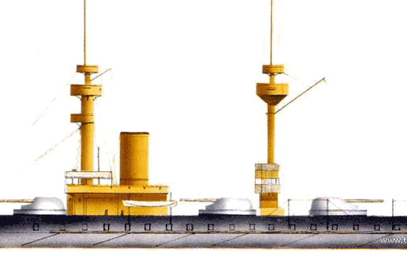 Корабль NMF Amiral Baudin (Battleship) (1895) - чертежи, габариты, рисунки
