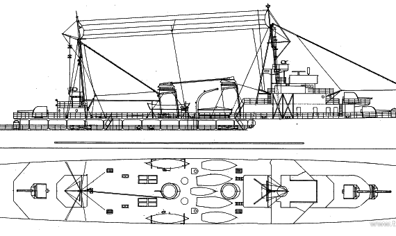 Корабль NMF Amiral Charner (Destroyer Escort) (1943) - чертежи, габариты, рисунки