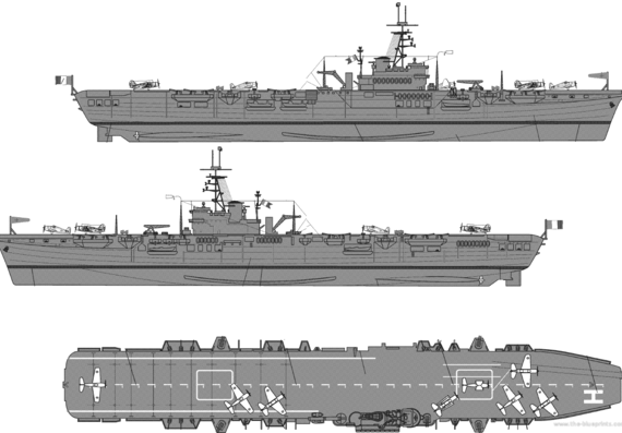NMF Arromanches (Aircraft Carrier) (1951) - drawings, dimensions, pictures