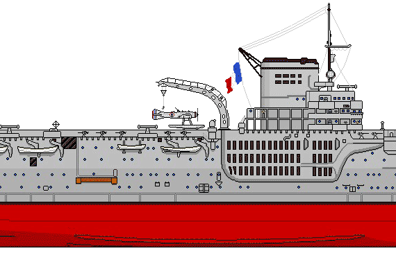 Корабль NMF Bearn (Aircraft Carrier) (1939) - чертежи, габариты, рисунки