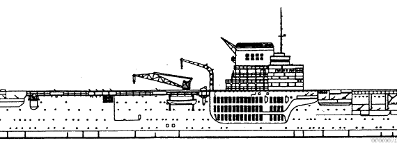 Корабль NMF Bearn (Aircraft Carrier) (1945) - чертежи, габариты, рисунки
