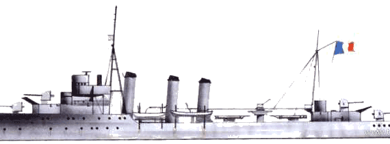 Корабль NMF Bourrasque (Destroyer) (1925) - чертежи, габариты, рисунки