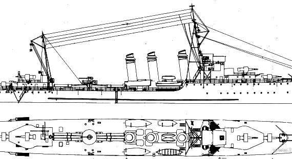 Корабль NMF Bourrasque (Destroyer) (1938) - чертежи, габариты, рисунки