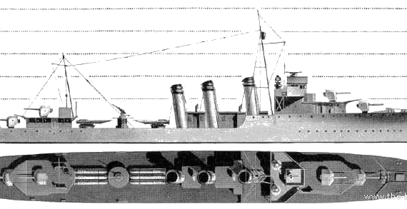 Корабль NMF Bourrasque (Destroyer) (1943) - чертежи, габариты, рисунки